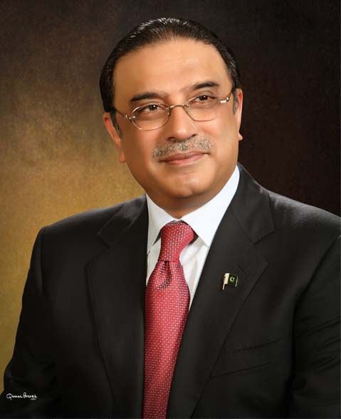 Asif Ali Zardari official portrait in traditional attire