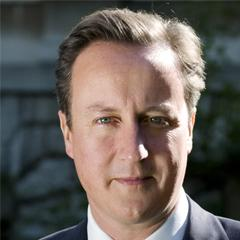 Lord David Cameron in formal outdoor portrait