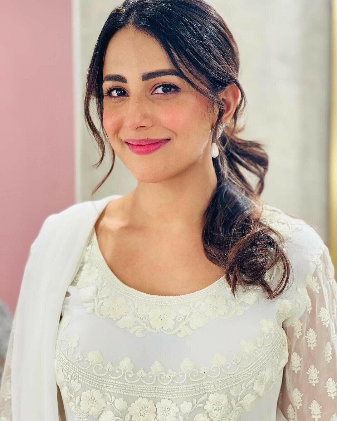 Ushna Shah elegant in white embroidered outfit