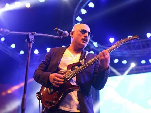 Portrait of Ali Azmat Pakistani rock singer and songwriter