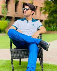 Mohammad Wasim Jr stylish picture in modern outfit