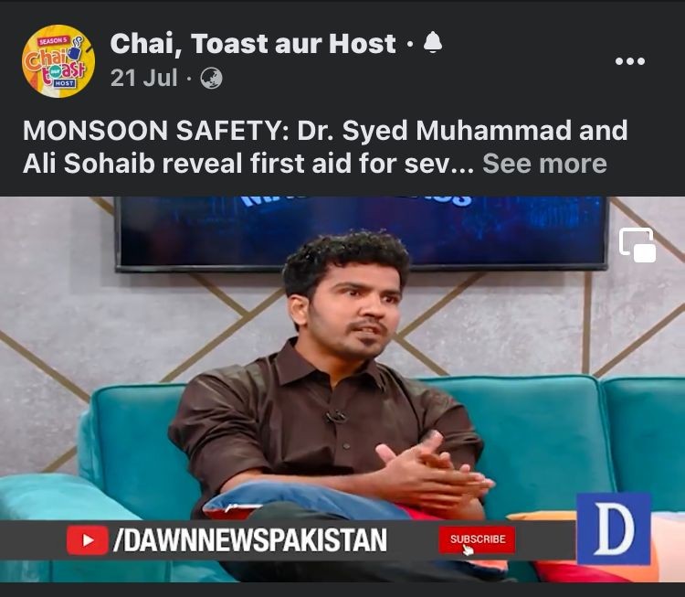 Ali Sohiab on Dawn News Discussing Safety Precautions During Monsoon
