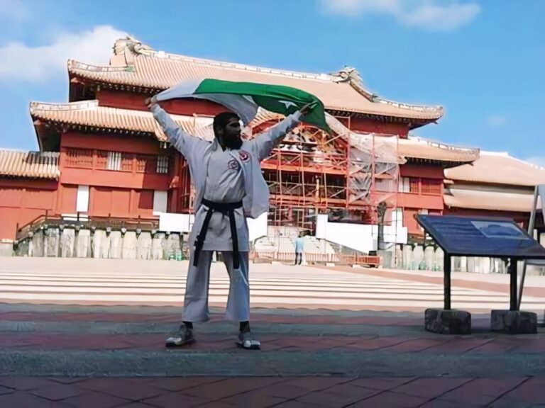 Danish Khan Highlights Pakistan's Flag at Shuri Castle, Okinawa
