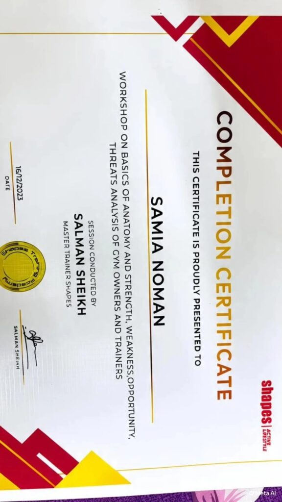 Strength training, HIIT & personal training (8 Years) — Samia Noman
