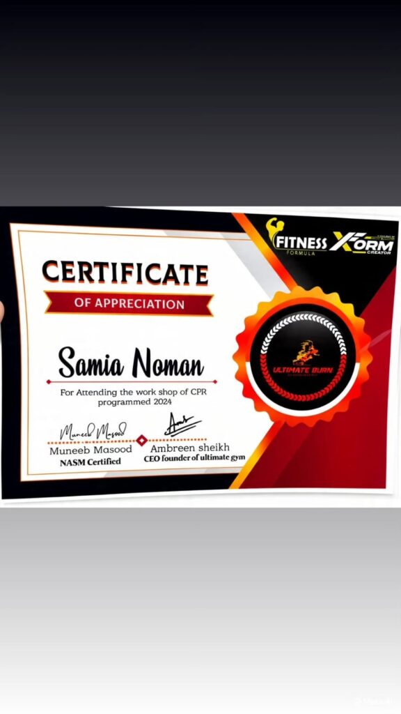 ISSA Certified Personal Trainer (ISSA) — Samia Noman